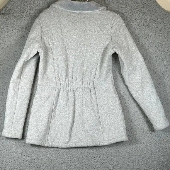 The North Face Caroluna Jacket Women S Quilted Fleece Lined Gray Full Zip Collar - Picture 3 of 12